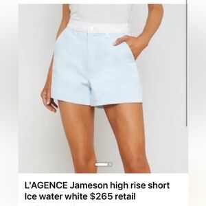 NWOT L'AGENCE High Waist Shorts - Ice Water White